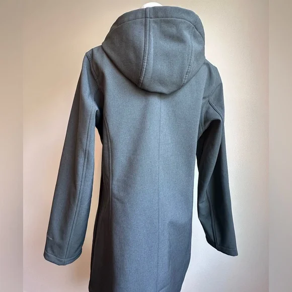 Eddie Bauer ‘Windfoil Elite’ Hooded Fleece Lined Gray Trench Coat SIZE L - Picture 6 of 11